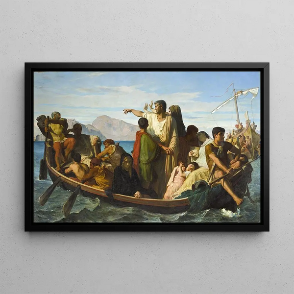 Tiberius in exile - Félix-Joseph Barrias — framed artwork on a wall