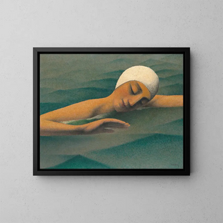 The Swimmer - Félix Bonnet — framed artwork on a wall