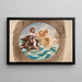 Couple on Hippocamps - Félix Bracquemond — framed artwork on a wall