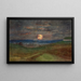 Sunset over factory chimneys - Félix Bracquemond — framed artwork on a wall
