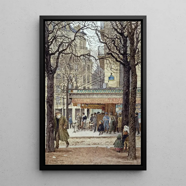 the street corner Gassendi and Avenue du Maine XIV Paris - Félix Brard — framed artwork on a wall