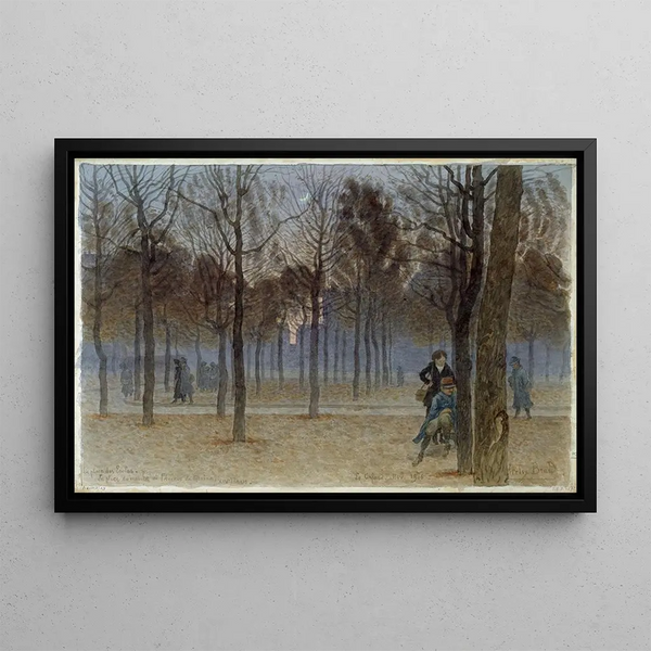 La place des Écoles, la place du Marché et l'avenue du Maine - Félix Brard — framed artwork on a wall