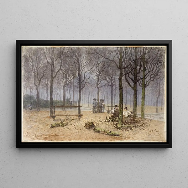 Le square de la Mairie, la place des Écoles et la place du marché - Félix Brard — framed artwork on a wall