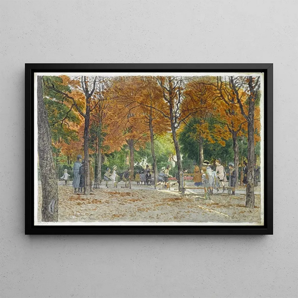 Square and Écoles de la Mairie du XIVe arrondissement Painting - Félix Brard — framed artwork on a wall