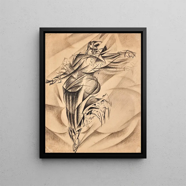 Study for The Skater or the Six Days - Félix Del Marle — framed artwork on a wall