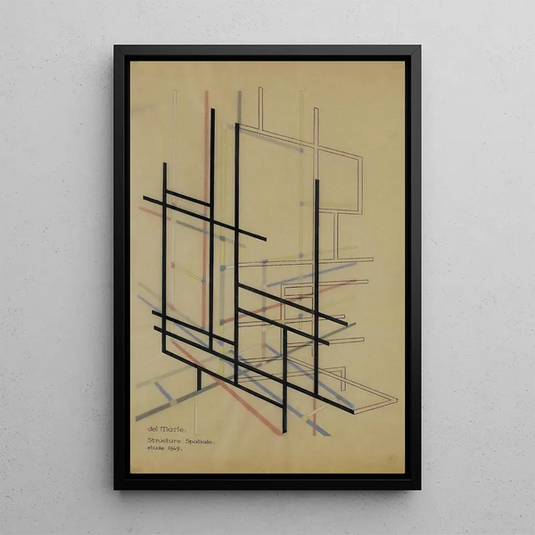 Spatial Structure - Félix Del Marle — framed artwork on a wall
