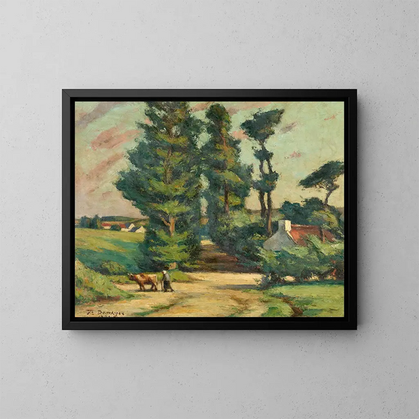 British Landscape Painting - Félix Denayer — framed artwork on a wall