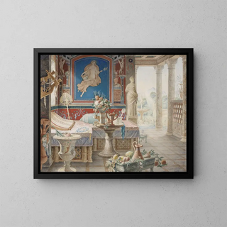 Architectural Fantasy Painting in the Style of Pompeii - Félix Duban — framed artwork on a wall