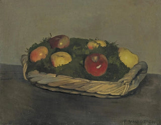 Basket with red and yellow apples - Félix Vallotton — artwork view