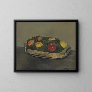 Basket with red and yellow apples - Félix Vallotton — framed artwork on a wall