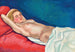Femme Nue Couchée sur un Canapé Rouge - Félix Vallotton — artwork view