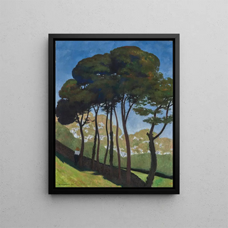 Les Grands Arbres environs d'Honfleur - Félix Vallotton — framed artwork on a wall
