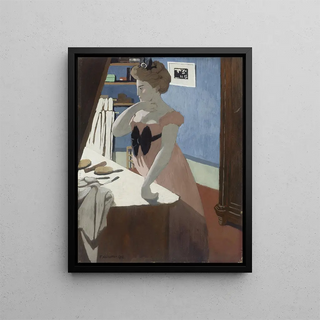 Misia at her dressing table - Félix Vallotton — framed artwork on a wall
