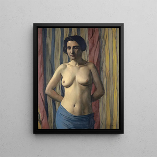 Nude painting with blue belt - Félix Vallotton — framed artwork on a wall