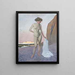 On the beach 1905 - Félix Vallotton — framed artwork on a wall