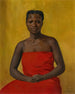 Portrait of a woman draped in red - Félix Vallotton — artwork view
