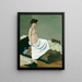 a standing nude woman holding a dress on her knees - Félix Vallotton — framed artwork on a wall