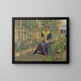 Young girl painting - Félix Vallotton — framed artwork on a wall