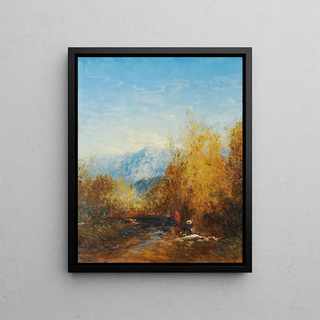 Flix Ziem - A Group Of People In A Moutain Landscape.webp