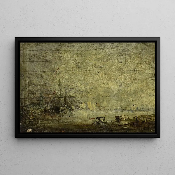 Antwerp Marine - Félix Ziem — framed artwork on a wall