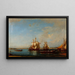 Caïques et voiliers au Bosphore - Félix Ziem — framed artwork on a wall