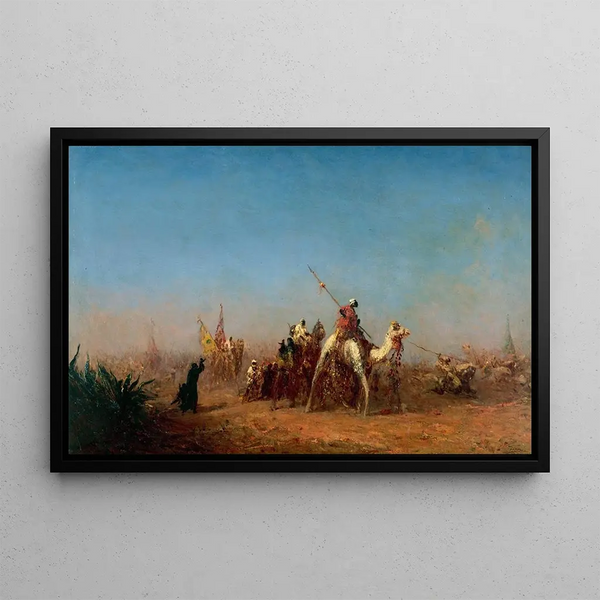 Caravan en route vers La Mecque - Félix Ziem — framed artwork on a wall