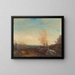 Deer in the Fontainebleau Forest - Félix Ziem — framed artwork on a wall