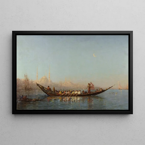 Constantinople the sultana's caique - Félix Ziem — framed artwork on a wall
