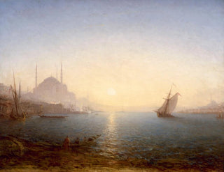 Constantinople, Hagia Sophia at sunrise - Félix Ziem — artwork view