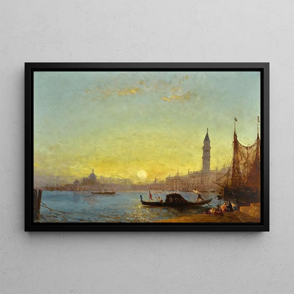 Sunset in Venice - Félix Ziem — framed artwork on a wall