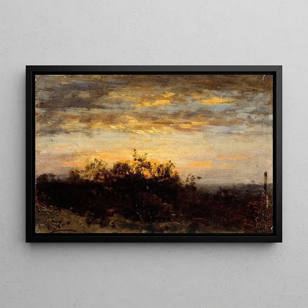 Sunset (Conflict of Cases) - Félix Ziem — framed artwork on a wall
