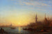 Sunset on Esclavons Quay Venice - Félix Ziem — artwork view