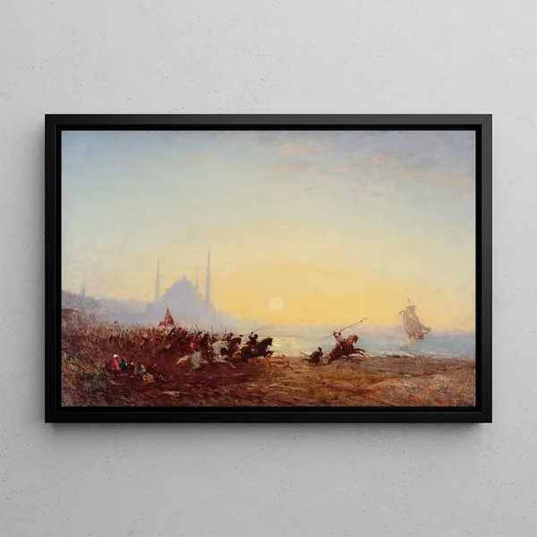 Fantasy Painting Constantinople - Félix Ziem — framed artwork on a wall