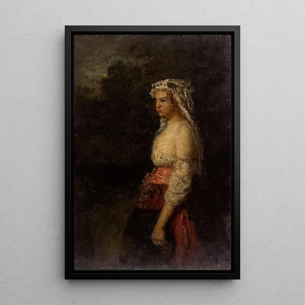 Woman of Trastevere - Félix Ziem — framed artwork on a wall