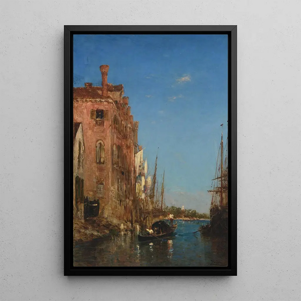Venice Gondola Painting - Félix Ziem — framed artwork on a wall