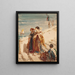 Young women on the Straw Bridge in Venice - Félix Ziem — framed artwork on a wall