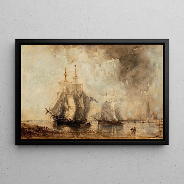 L'Escaut Antwerp - Félix Ziem — framed artwork on a wall