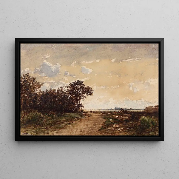 La Forêt de Fontainebleau aux environs de Barbizon - Félix Ziem — framed artwork on a wall