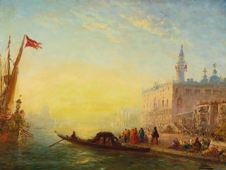 La gondole au quai des Esclavons - Félix Ziem — artwork view