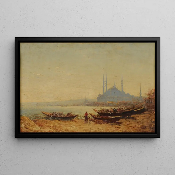 Le Bosphore au matin - Félix Ziem — framed artwork on a wall