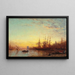The port of Marseille at sunset - Félix Ziem — framed artwork on a wall