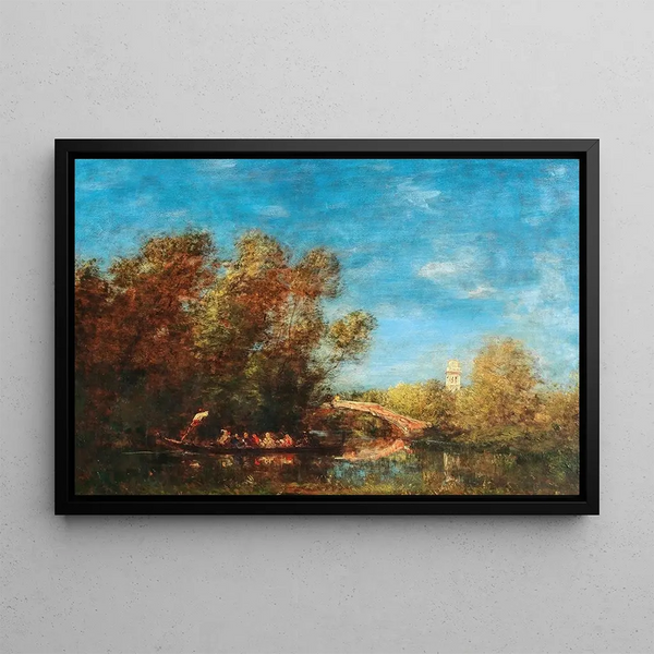 Les Jardins de Venise - Félix Ziem — framed artwork on a wall
