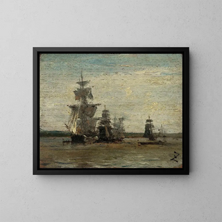 Les frégates - Félix Ziem — framed artwork on a wall