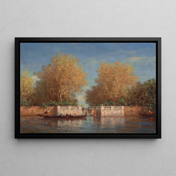 Les jardins français - Félix Ziem — framed artwork on a wall