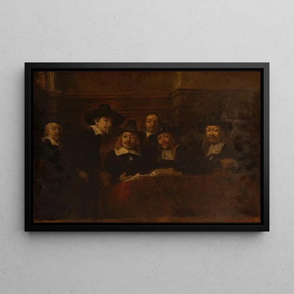 Les syndics des drapiers copie d'après Rembrandt - Félix Ziem — framed artwork on a wall
