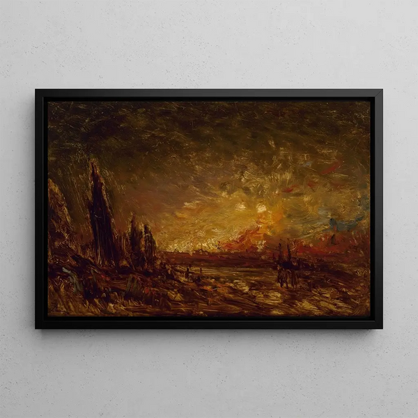 L'incendie - Félix Ziem — framed artwork on a wall