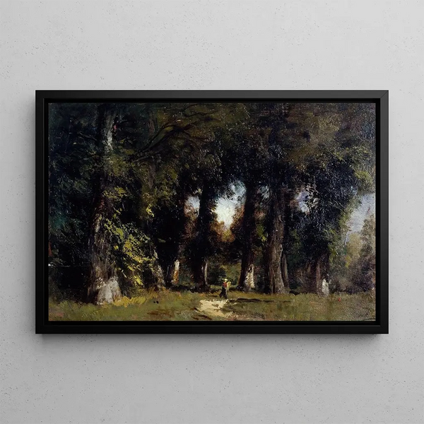 Forest Edge Painting - Félix Ziem — framed artwork on a wall