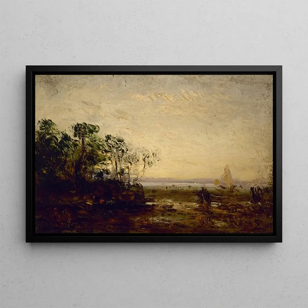 Martigues Sunset Effect - Félix Ziem — framed artwork on a wall