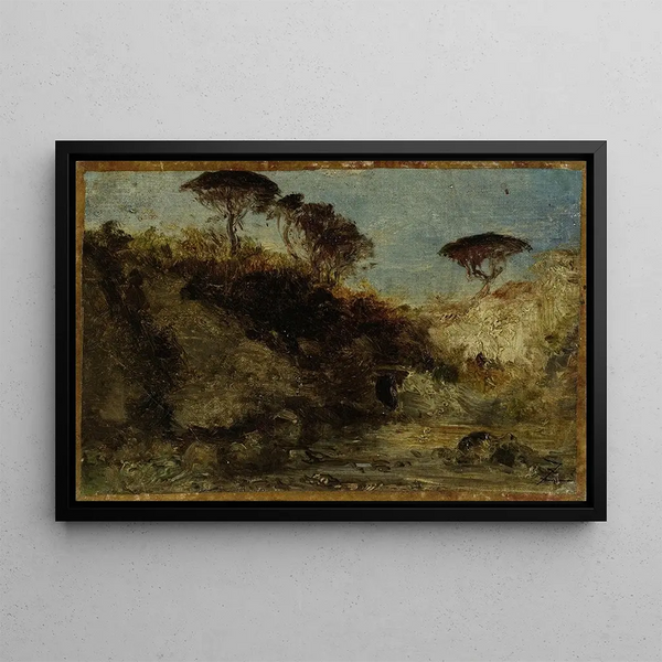 Pins parasols à Naples - Félix Ziem — framed artwork on a wall