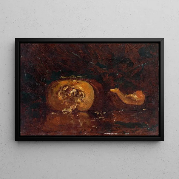 Still life with pumpkin - Félix Ziem — framed artwork on a wall